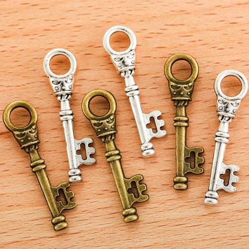 Tibetan Style Key Pendants, plated, DIY, more colors for choice, 33x8mm, 100PC/Bag, Sold By Bag