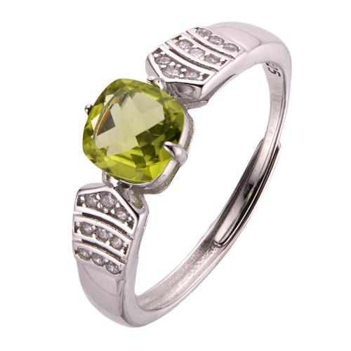 925 Sterling Silver Cuff Finger Ring with Gemstone Geometrical Pattern & for woman & with rhinestone US Ring Sold By PC