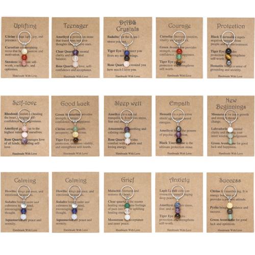 Gemstone Key Clasp, with 304 Stainless Steel, handmade, Unisex & different styles for choice, 50mm, Sold By PC