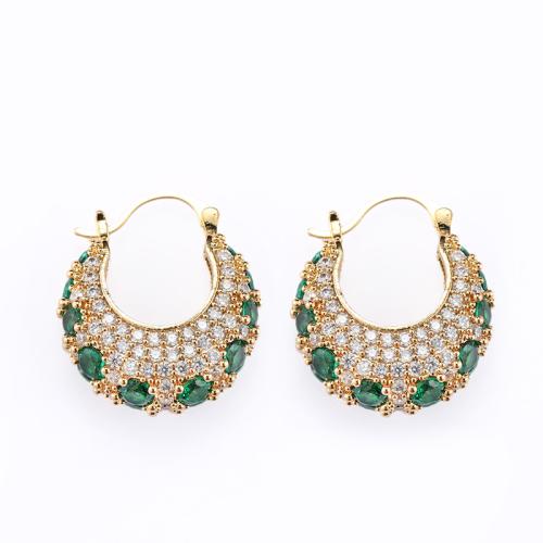 Brass Lever Back Earring 18K gold plated micro pave cubic zirconia & for woman Sold By Pair