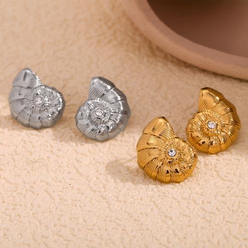 Stainless Steel Stud Earrings 304 Stainless Steel fashion jewelry & for woman & with rhinestone Sold By Pair