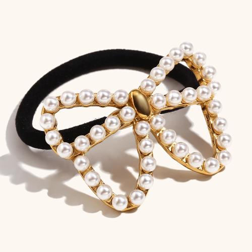 Ponytail Holder 304 Stainless Steel with Plastic Pearl elastic & for woman Sold By PC