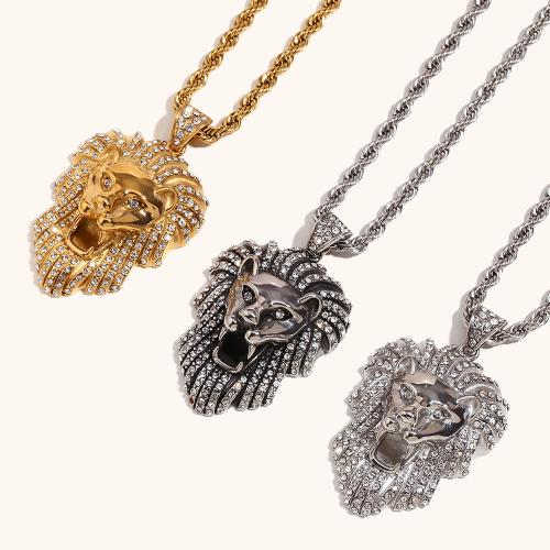 Stainless Steel Jewelry Necklace, 304 Stainless Steel, with 5cm extender chain, fashion jewelry & for woman & with rhinestone, more colors for choice, Length:Approx 60 cm, Sold By PC