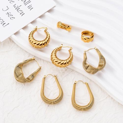 Acier inoxydable Levier Retour Earring, Acier inoxydable 304, Plaqué or 18K, bijoux de mode & styles différents pour le choix & pour femme, doré, Vendu par paire