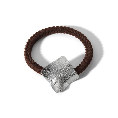 Ponytail Holder, 304 Stainless Steel, with Rubber Band, for woman, coffee color, Sold By PC