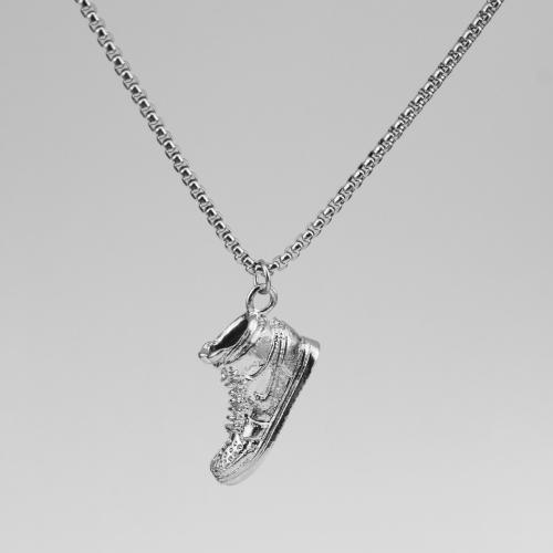 Stainless Steel Jewelry Necklace 304 Stainless Steel with Zinc Alloy Shoes fashion jewelry & Unisex Length Approx 66 cm Sold By PC