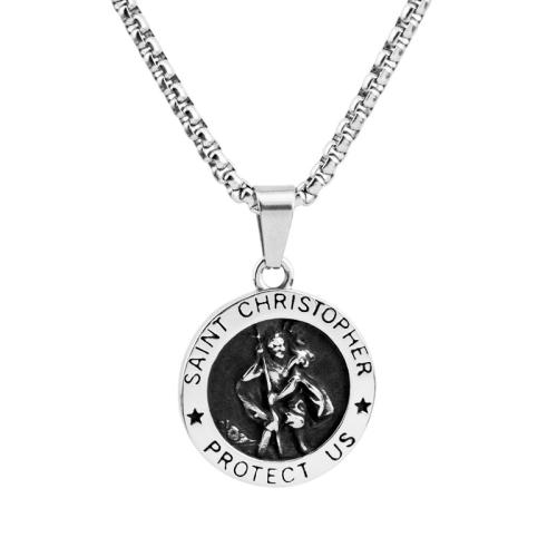 Stainless Steel Jewelry Necklace, 304 Stainless Steel, Round, fashion jewelry & Unisex, Length:Approx 65 cm, Sold By PC