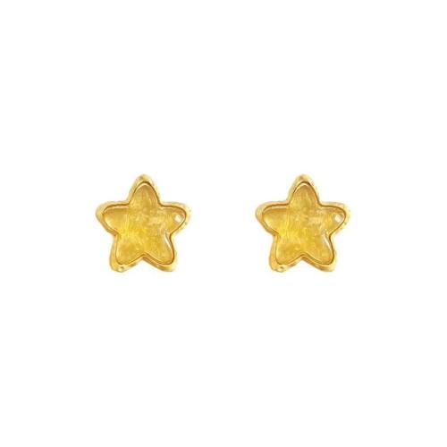 Tibetan Style Stud Earring, with Resin, Star, fashion jewelry & for woman, 27mm, Sold By Pair