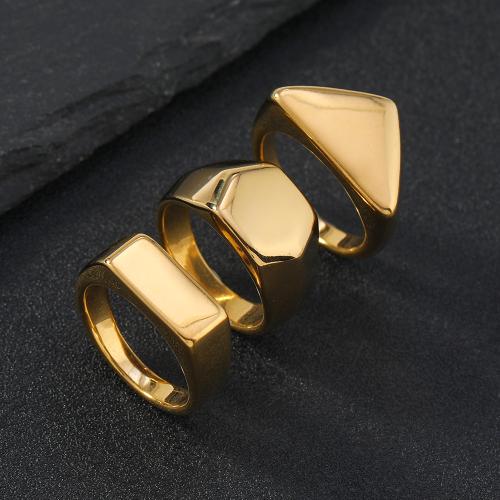 Anillo de dedo de acero inoxidable, acero inoxidable 304, Diferente forma para la elección & unisexo & diverso tamaño para la opción, dorado, Vendido por UD