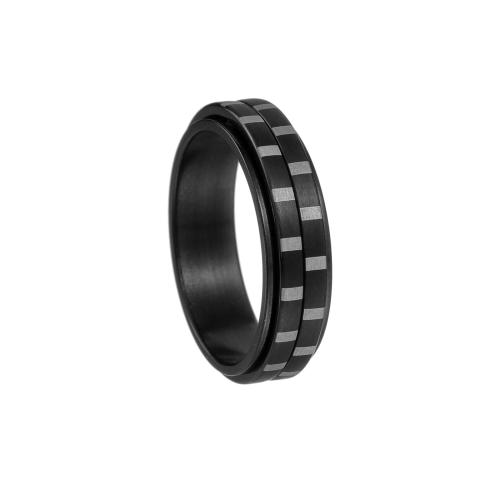 Stainless Steel Finger Ring, 304 Stainless Steel, fashion jewelry & Unisex & different size for choice, black, width 6mm, Sold By PC