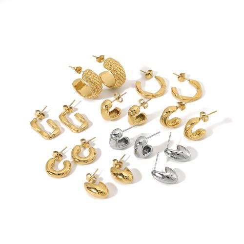 Boucle d'oreille de gaujon en acier inoxydable, Acier inoxydable 304, bijoux de mode & styles différents pour le choix & pour femme, plus de couleurs à choisir, Vendu par paire