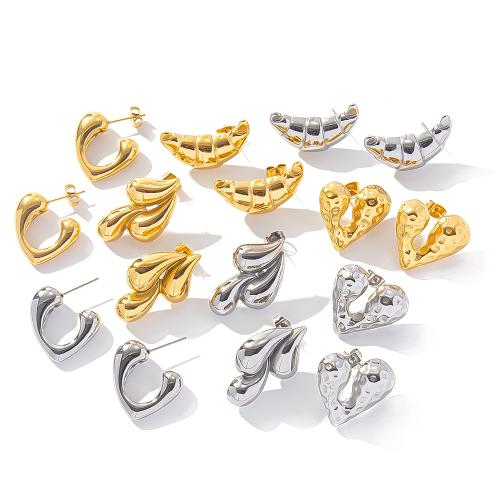 Stainless Steel Stud Earrings, 304 Stainless Steel, fashion jewelry & different styles for choice & for woman, more colors for choice, Sold By Pair