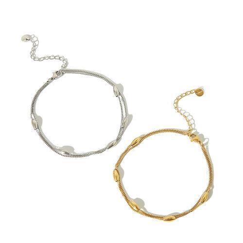 Anklet de acero inoxidable, acero inoxidable 304, con 5cm extender cadena, Doble capa & Joyería & para mujer, más colores para la opción, longitud:aproximado 20 cm, Vendido por UD