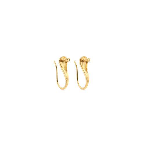 Crochet en laiton boucle d'oreille, Placage de couleur d'or, DIY & pour femme, protéger l'environnement, sans nickel, plomb et cadmium, 18.30x9x5.80mm, Vendu par paire