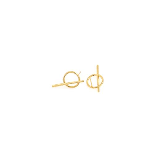 Goujon Laiton, Placage de couleur d'or, bijoux de mode & pour femme, protéger l'environnement, sans nickel, plomb et cadmium, 24.80x13x12mm, Vendu par paire