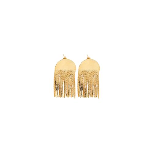 Mode-Fringe-Ohrringe, Messing, goldfarben plattiert, Modeschmuck & für Frau, frei von Nickel, Blei & Kadmium, 44x25x3mm, verkauft von Paar