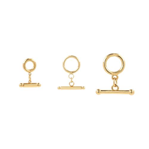 Messing Toggle sluiting, gold plated, DIY & verschillende grootte voor keus, nikkel, lood en cadmium vrij, Verkocht door PC