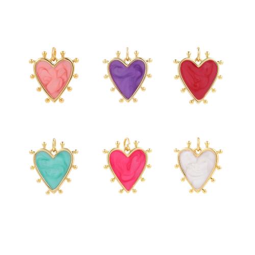 Colgantes de Metal en Forma Corazón, chapado en color dorado, Bricolaje & esmalte, más colores para la opción, libre de níquel, plomo & cadmio, 19.50x18x2.80mm, Vendido por UD