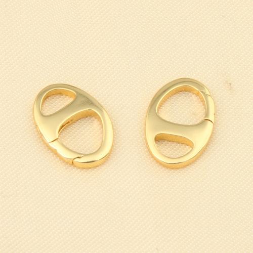 Brass Jewelry Clasps, gold color plated, DIY, nickel, lead & cadmium free, 16x11x2.80mm, Sold By PC