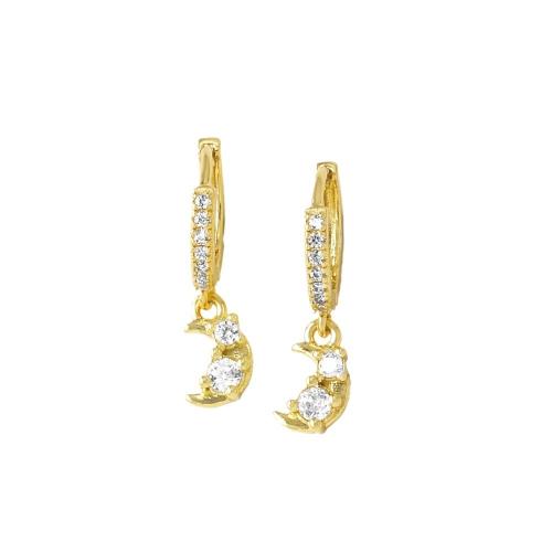 Cubic Zirconia Micro Pave Latão Brinco, cobre, cromado de cor dourada, joias de moda & Varios pares a sua escolha & micro pavimento em zircônia cúbica, dourado, níquel, chumbo e cádmio livre, vendido por par