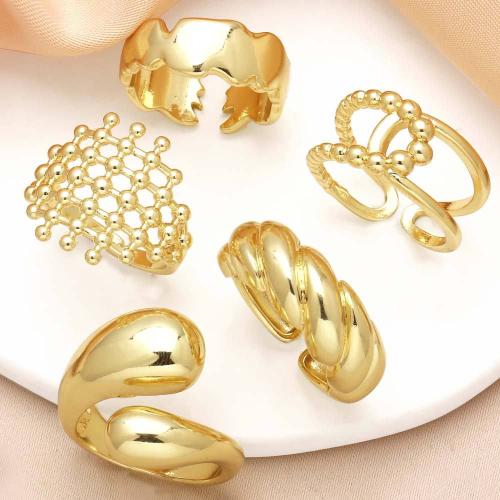 Brass Finger Ring, gold color plated, fashion jewelry & different designs for choice, golden, nickel, lead & cadmium free, Sold By PC