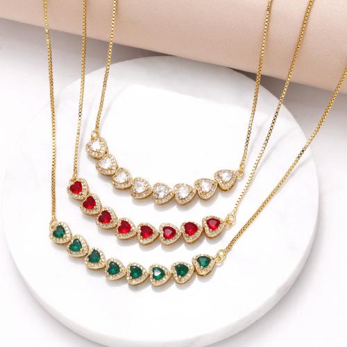 Cubic Zircon Micro Pave Brass Necklace, with 10cm extender chain, gold color plated, fashion jewelry & micro pave cubic zirconia, more colors for choice, nickel, lead & cadmium free, 60x7mm, Length:26 cm, Sold By PC