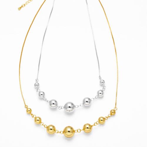 Brass Necklace with 5cm extender chain plated fashion jewelry nickel lead & cadmium free 12mm Length 42.5 cm Sold By PC