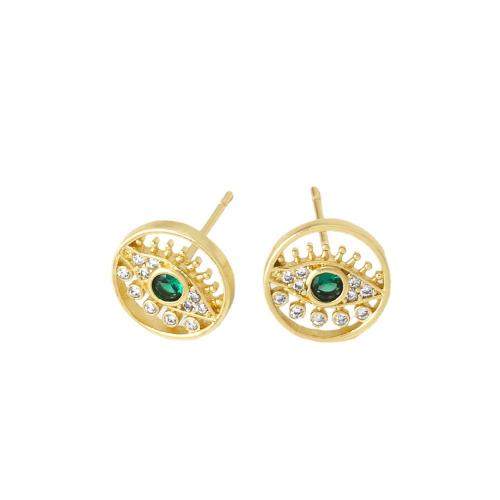 Boucles d'oreilles en laiton zircon cubique pavent, Placage, bijoux de mode & modèles différents pour le choix & pavé de micro zircon, doré, protéger l'environnement, sans nickel, plomb et cadmium, Vendu par paire