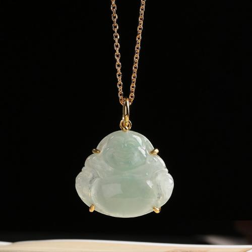 Natural Gemstone Necklace, Jadeite, handmade, fashion jewelry & Unisex, Length:Approx 50 cm, Sold By PC