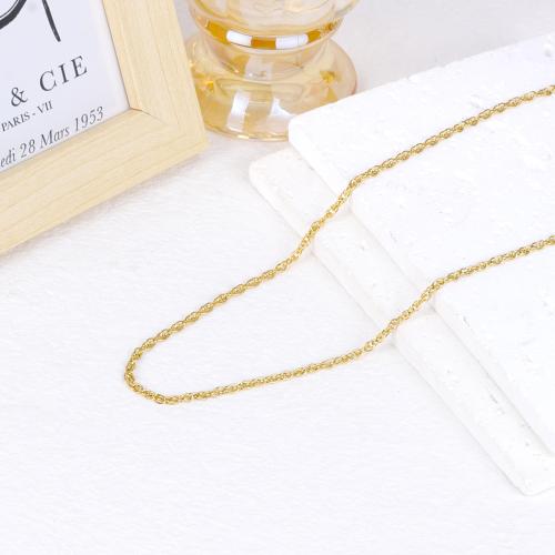 Collana di titanio acciaio, Titantium acciaio, Placcato oro 18K, lunghezza differente per scelta & unisex & stili diversi per la scelta, Venduto da PC