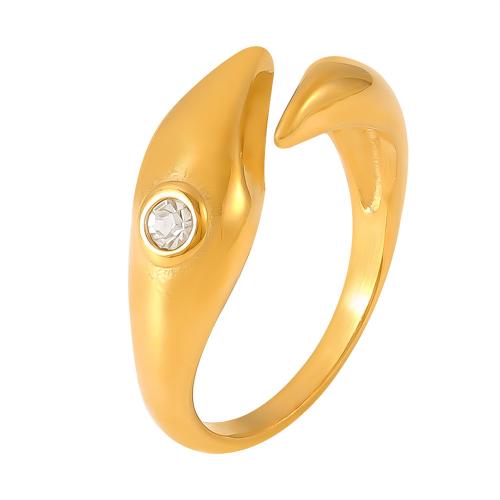 Anillo de dedo de Titantium Acero, Partículas de acero, chapado, Joyería & para mujer & con diamantes de imitación, más colores para la opción, tamaño:7, Vendido por UD