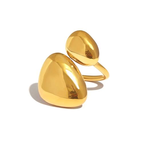 Anillo de dedo de acero inoxidable, acero inoxidable 304, 18K chapado en oro, Joyería & para mujer, tamaño:7, Vendido por UD