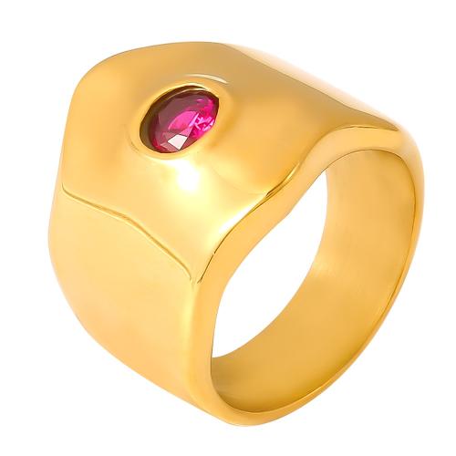 Anillo de dedo del acero inoxidable del Zirconia cúbico, acero inoxidable 304, con cúbica circonia, chapado, Joyería & diverso tamaño para la opción & para mujer, más colores para la opción, Vendido por UD