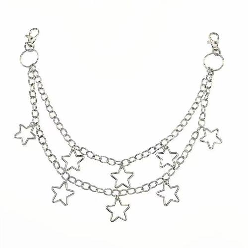 Body Chain Sieraden, Zinc Alloy, Dubbele laag & multifunctioneel & voor vrouw, oorspronkelijke kleur, Verkocht door PC