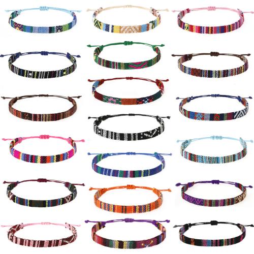 Bijoux bracelets de mode, tissu, avec Tissu en coton, fait à la main, bijoux de mode & style folk & unisexe, plus de couleurs à choisir, Longueur:6.29-10.24 pouce, Vendu par PC