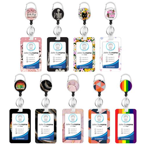 PVC Plastic Lanyard Card Holder, with Polyester & Tibetan Style, different styles for choice & epoxy gel, more colors for choice, 10PCs/Lot, Sold By Lot