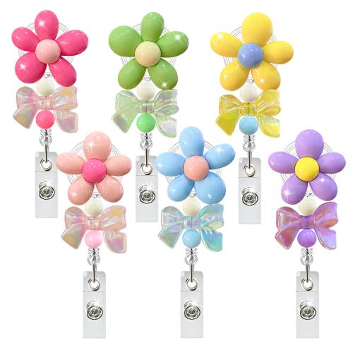 ABS Plastic Easy Pulling Buckle with Zinc Alloy Flower retractable Sold By Lot