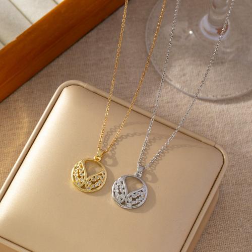 Cubic Zircon Micro Pave Brass Necklace plated micro pave cubic zirconia & for woman Sold By PC