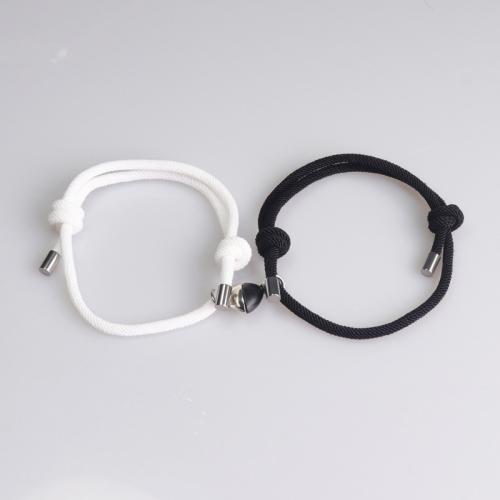 Couple Bracelet and Bangle, 304 Stainless Steel, with Milan Cord, handmade, 2 pieces & Unisex & different styles for choice, more colors for choice, Length:Approx 16 cm, Sold By Set