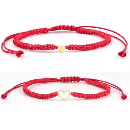 Mode créer Bracelets cordon de cire, alliage de zinc, avec corde de cire, 2 pièces & unisexe & styles différents pour le choix, plus de couleurs à choisir, Vendu par fixé