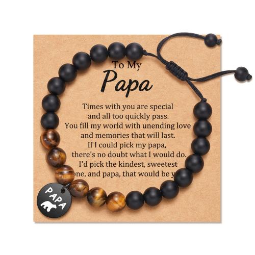 Gemstone Bracelets, 304 Stainless Steel, with Abrazine Stone & Polyester Cord & Lava & Tiger Eye, handmade, Unisex & different styles for choice, more colors for choice, Length:Approx 16 cm, Sold By PC