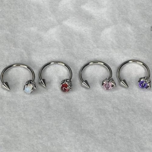 Fashion Personlighed Body Piercing Smykker Og Tilbehør, Titanium Stål, med Ædelsten, forgyldt, Unisex & forskellig størrelse for valg, flere farver til valg, Solgt af PC