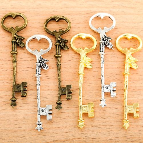 Zinc Alloy Key Pendants plated DIY Sold By Bag