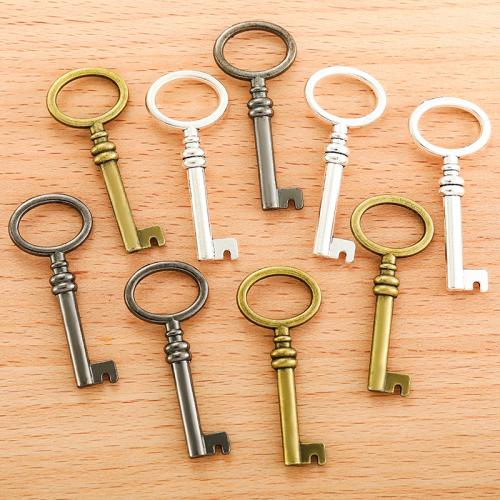 Tibetan Style Key Pendants, plated, DIY, more colors for choice, 41x17mm, 100PC/Bag, Sold By Bag