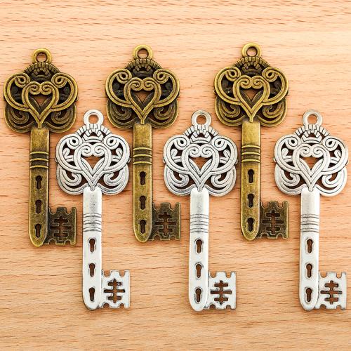 Zinc Alloy Key Pendants plated DIY Sold By Bag