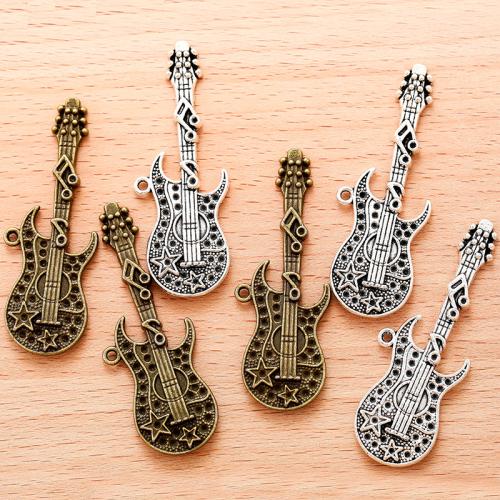 Musical Instrument Shaped Tibetan Style Pendants, Guitar, plated, DIY, more colors for choice, 56x20mm, 100PC/Bag, Sold By Bag