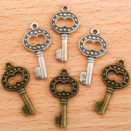 Tibetan Style Key Pendants, plated, DIY, more colors for choice, 29x15mm, 100PC/Bag, Sold By Bag