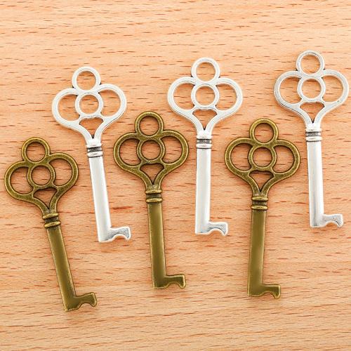 Zinc Alloy Key Pendants plated DIY Sold By Bag