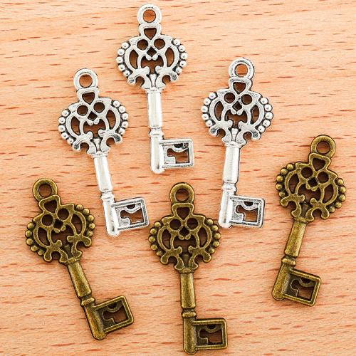 Tibetan Style Key Pendants, plated, DIY, more colors for choice, 29x12mm, 100PC/Bag, Sold By Bag