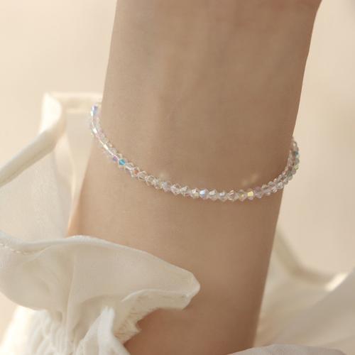 Bracelet de perles de verre, différents matériaux pour le choix & normes différentes pour le choix & styles différents pour le choix & pour femme, plus de couleurs à choisir, Longueur:19 cm, Vendu par PC